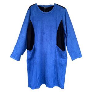 Toofan Faux Suede Color Block Dress NWT